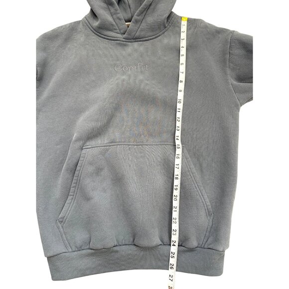 Comfrt Hoodie Blue Gray Fleece Pullover Oversized Unisex Sweatshirt Size S - Picture 6 of 7
